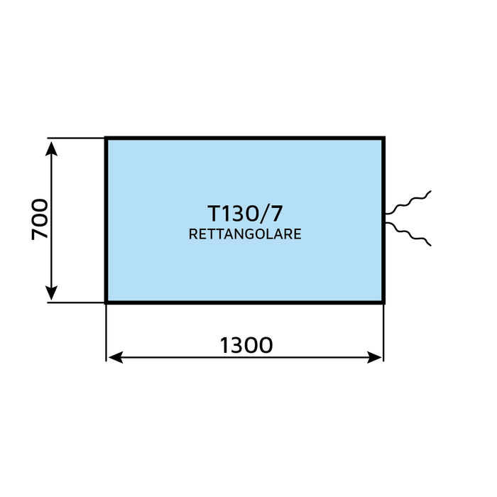 Rectangular sheet T130/7 1300 x 700 mm